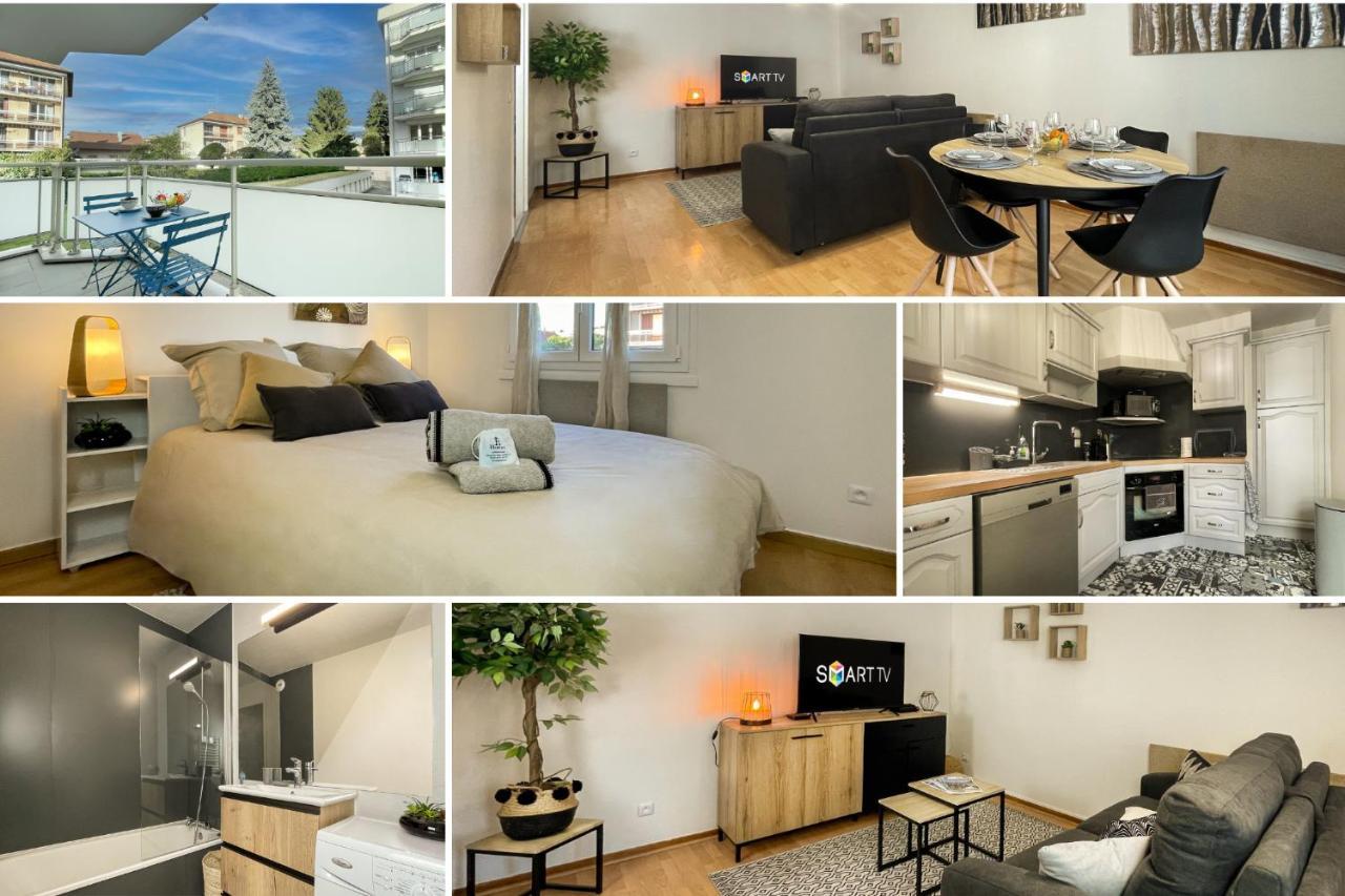 HOMEY WOOD - New - Appartement avec une chambre - Parking privé gratuit - Balcon privé - A 5 min de la gare pour rejoindre Genève Annemasse Esterno foto